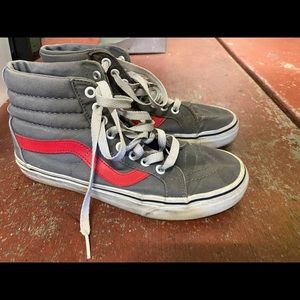Grey with red stripe vans